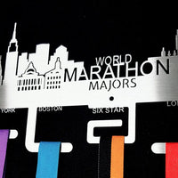 World Marathon Majors City Skyline Medal Hanger Stainless Steel Brush Finish (M-T-O) Sports Hangers