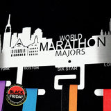 World Marathon Majors City Skyline Medal Hanger Stainless Steel Brush Finish (M-T-O) Sports Hangers