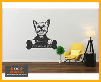 Yorkie Wall Art With Personalized Text Dog Kennel & Run Accessories
