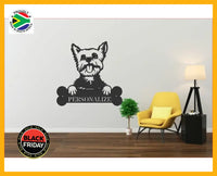 Yorkie Wall Art With Personalized Text Dog Kennel & Run Accessories