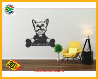 Yorkie Wall Art With Personalized Text Dog Kennel & Run Accessories