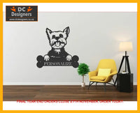 Yorkie Wall Art With Personalized Text Dog Kennel & Run Accessories