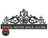 You’ll Never Walk Alone Gates Of Shankly Mounted Wall Art Large / Black