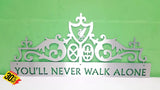 You’ll Never Walk Alone Gates Of Shankly Mounted Wall Art Large / Stainless Steel Brush Finish